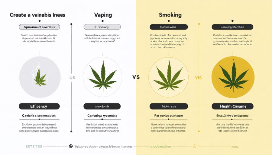 Chart comparing the benefits of cannabis vaping versus smoking